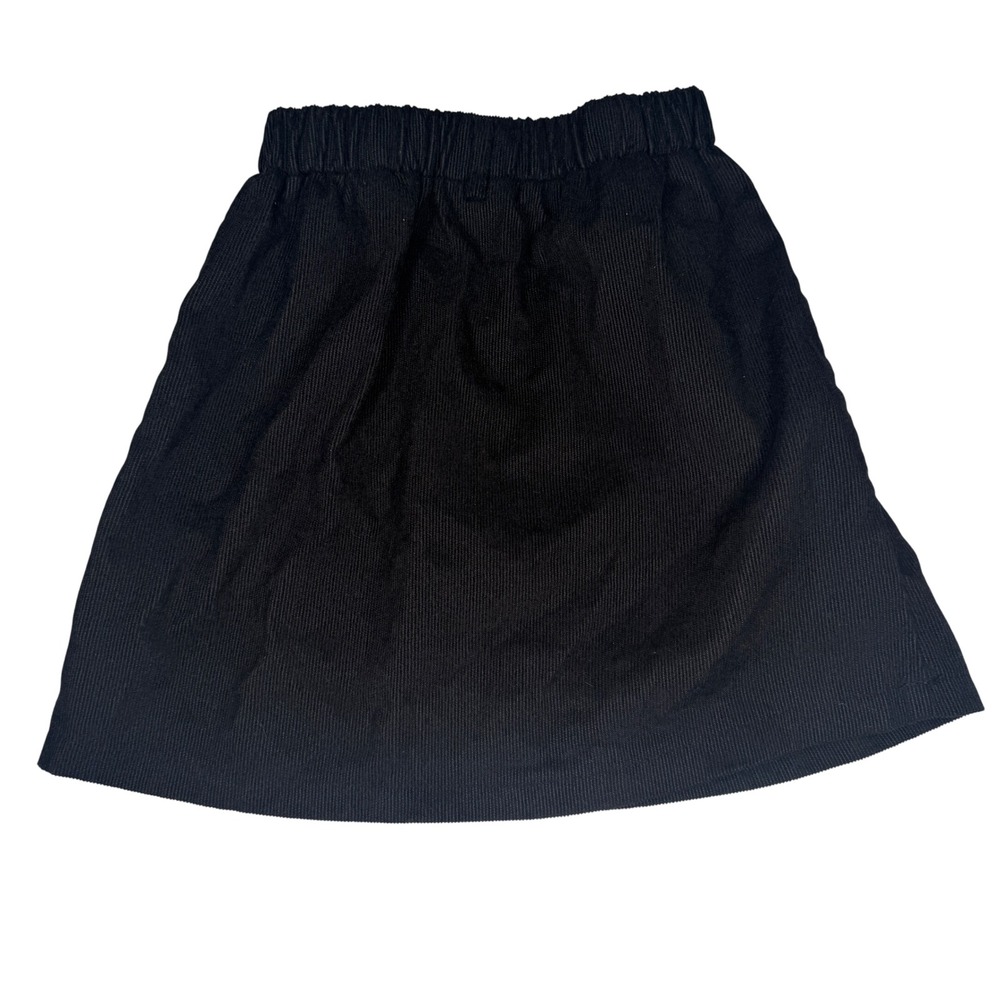 Girls‎ Corduroy Skirt Shein Black A Line Button Front Elastic Waist 6 7 Years